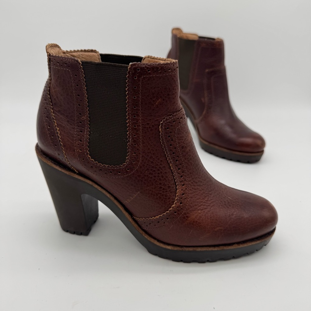Sperry Claremont Brown Leather Heel Ankle Boot Size 8 M